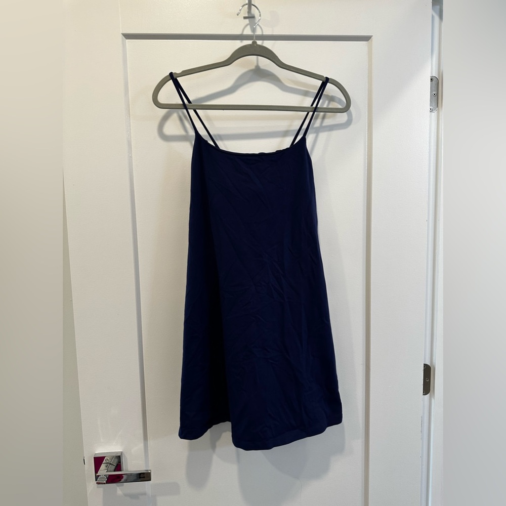 Navy Blue Spaghetti Strap Dress